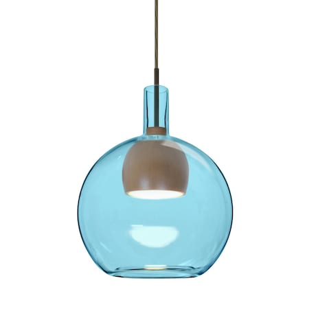 Benji Cord Pendant, Blue/Medium, Bronze Finish, 1x9W LED